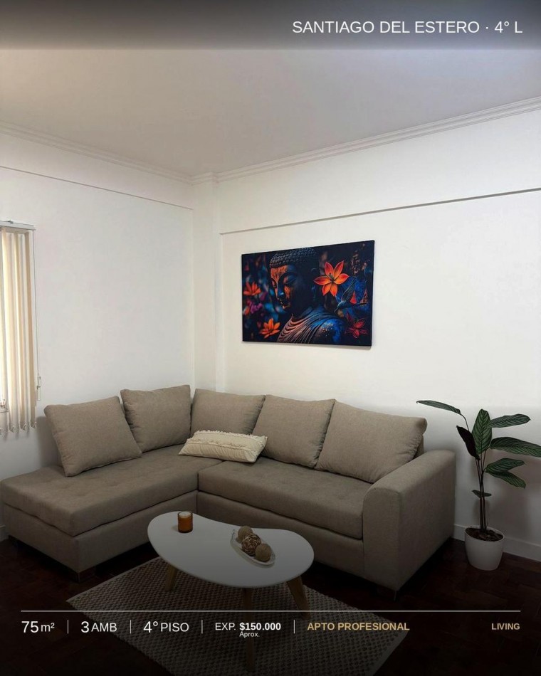 Venta departamento de 3 amb. reciclado, amoblado, Macrocentro, Mar del Plata